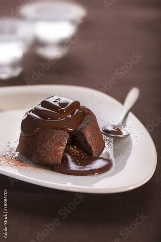 Fotografie Chocolate fondant lava cake