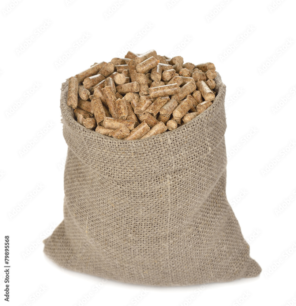 Wood pellets in the bag Wood pellets in the bag