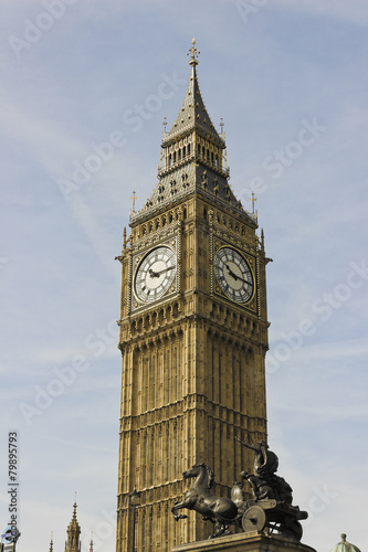 Clock Tower, Big Ben & Statue of Boudicca, London photo