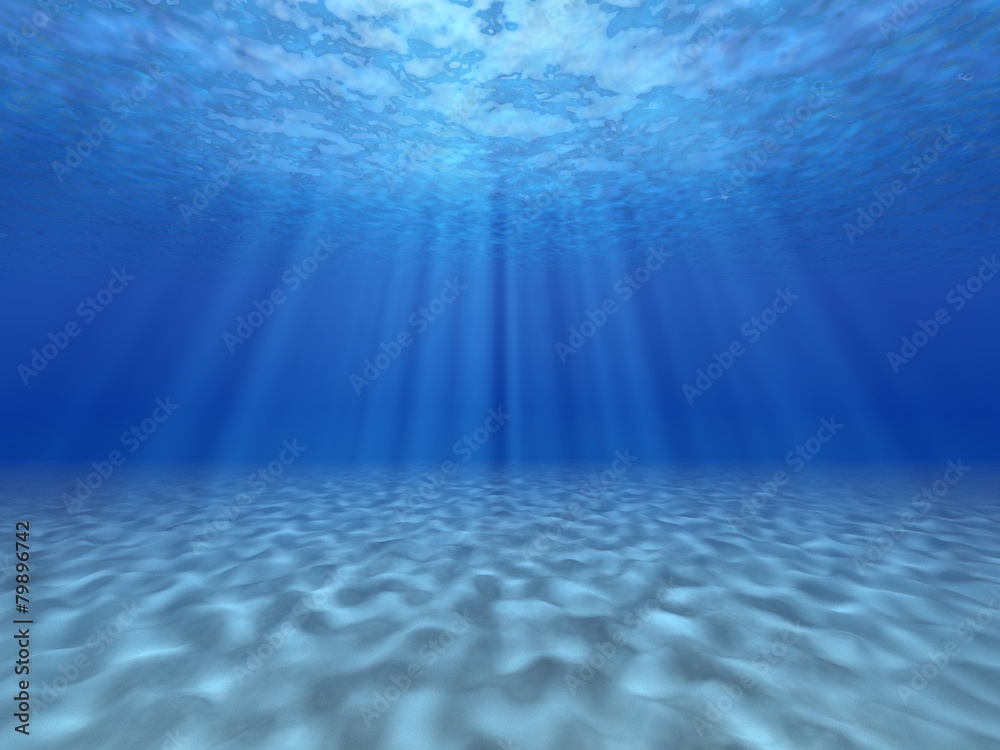 Obraz premium Promienie słoneczne pod wodą