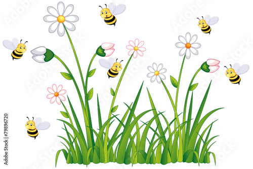 Bienen sammeln fleißg Honig