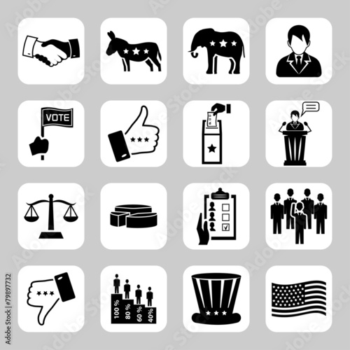 Election and voting vector icon set