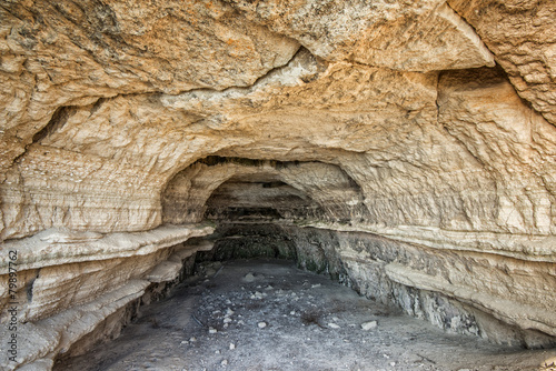 Limestone cave inside