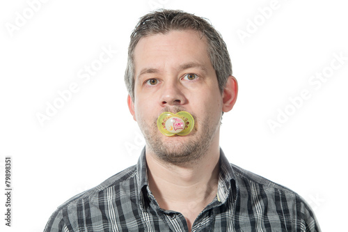Obraz na plátne Man and a pacifier