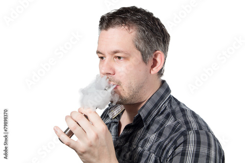 Man smoking ecigarette