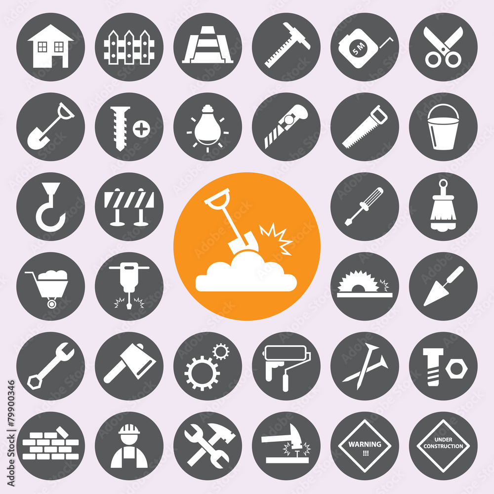 Fototapeta premium Construction Icons set.vector/eps10.