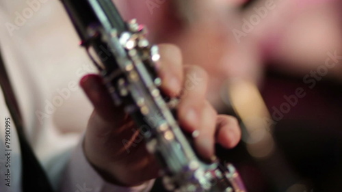 Close-up of musician playing clarinet