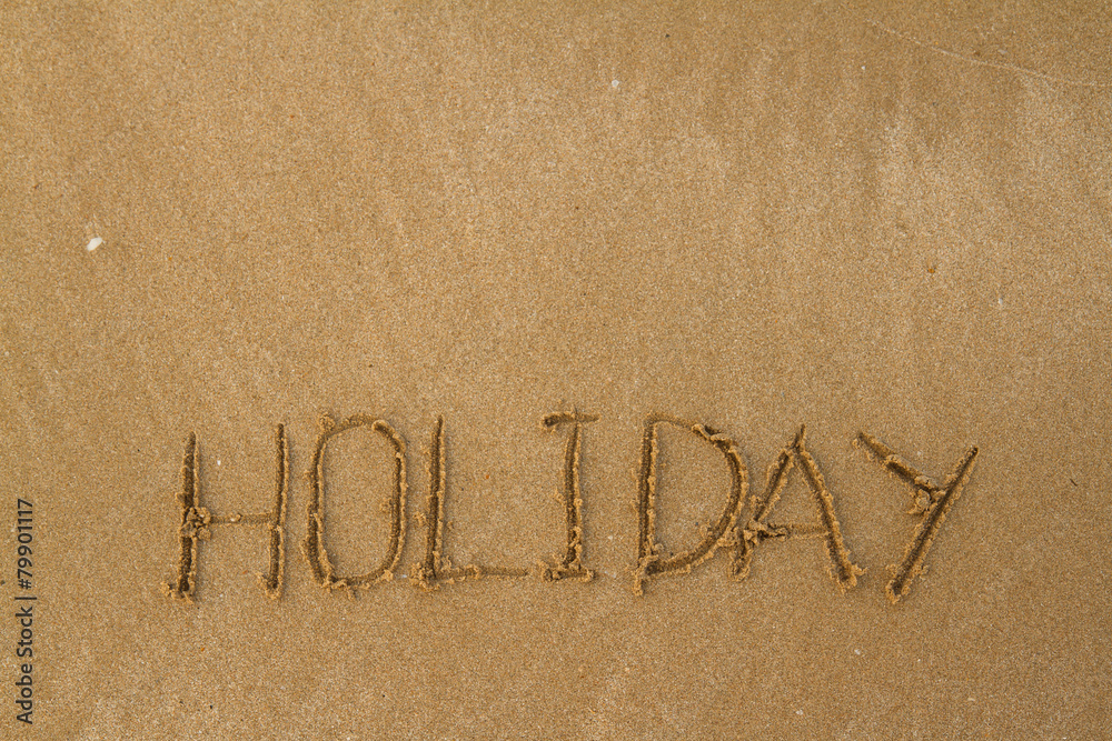 Fototapeta premium Happy Holidays Message on Beach