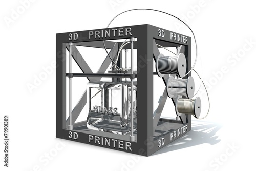 Een glazen kubus geprint met 3D printer