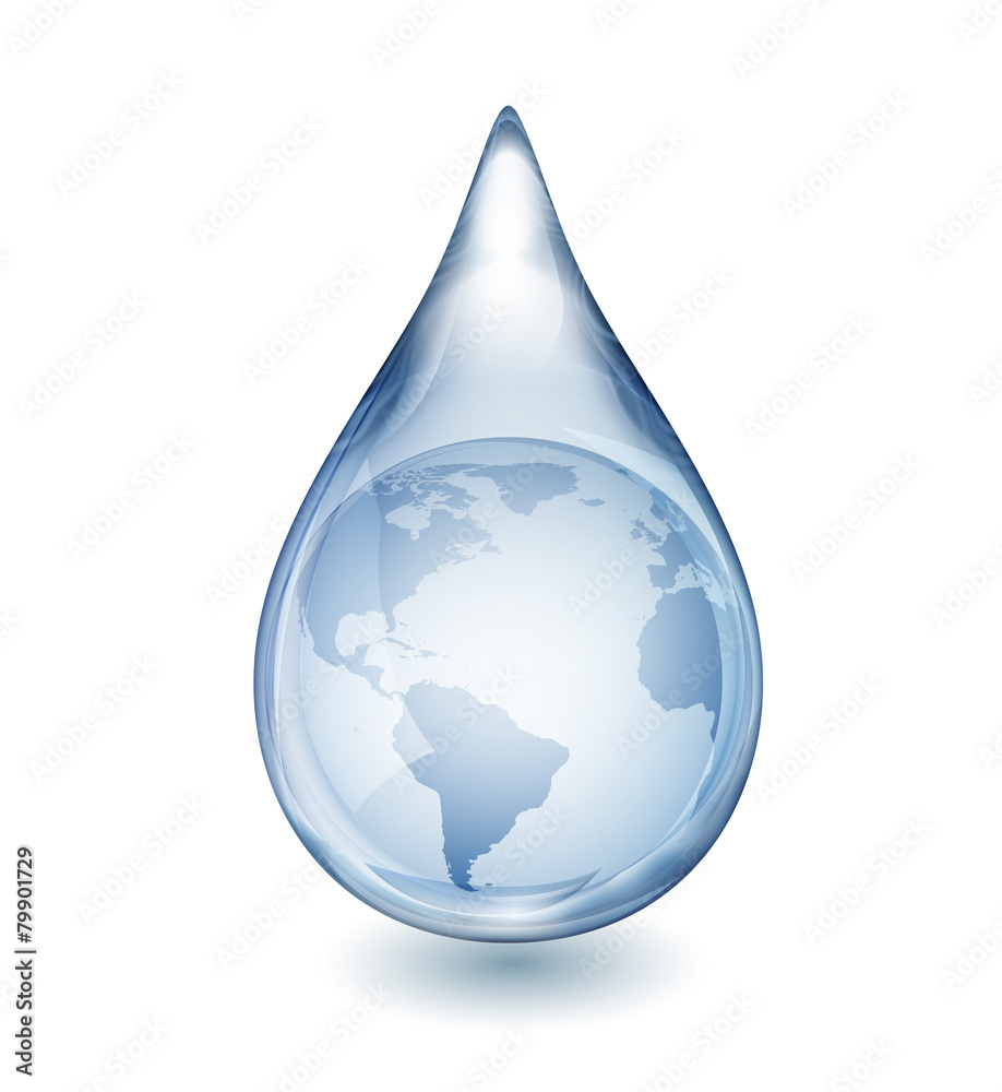 Obraz premium Water Drop with Globe