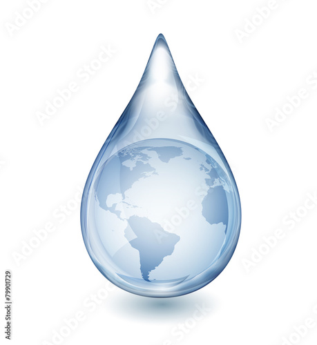 Water Drop with Globe