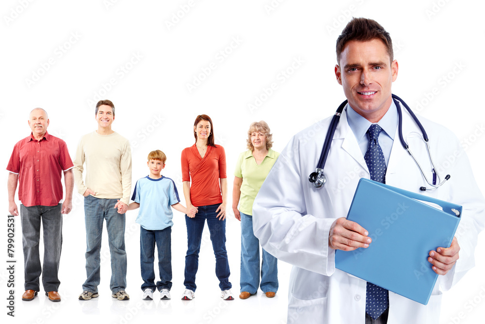 Medical family doctor and patients. Medical family doctor and patients.