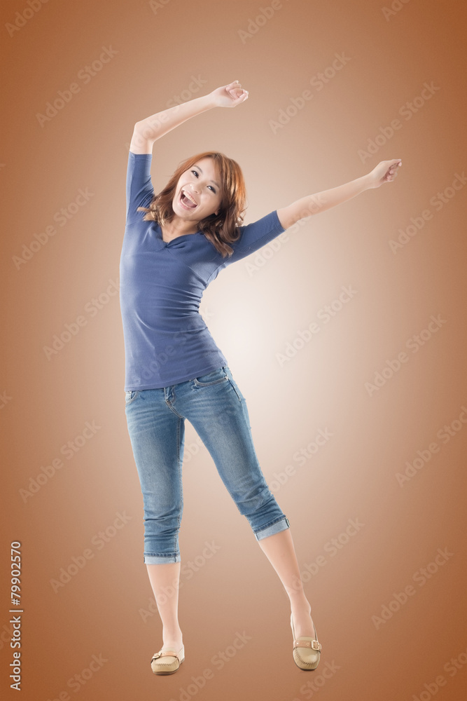 Excited Asian young girl Excited Asian young girl