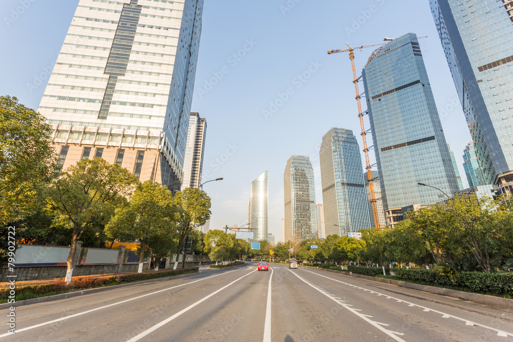 skyline,urban road and office building at daytime. skyline,urban road and office building at daytime.