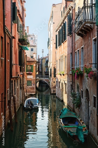 Typical view of the Canal Grande Canale in Venice  Italy