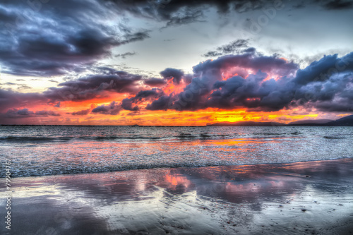 cloudy sunset over Alghero shore