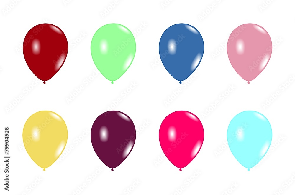 Set balloons are isolated on white background Set balloons are isolated on white background