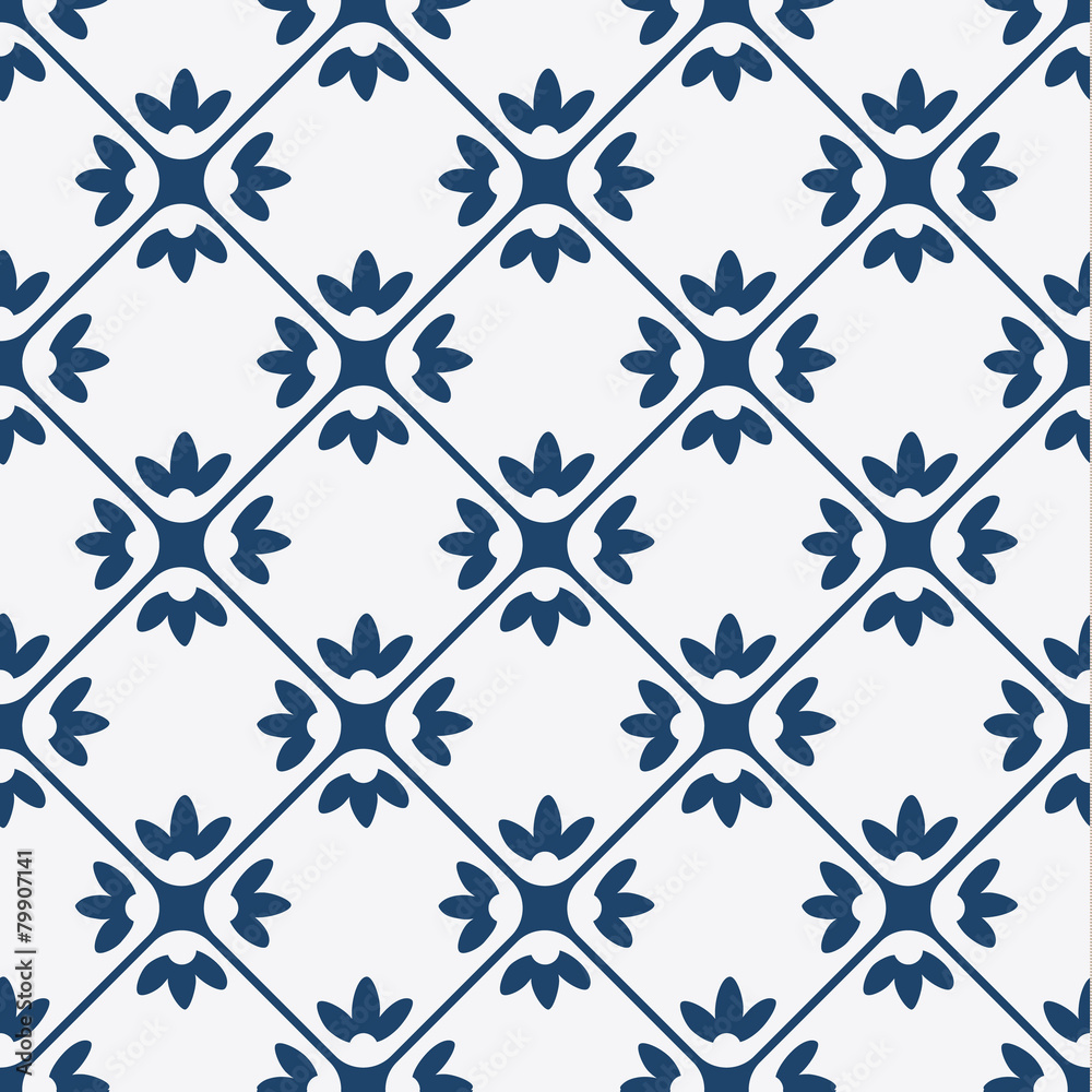 Fototapeta premium Blue and white delft pattern