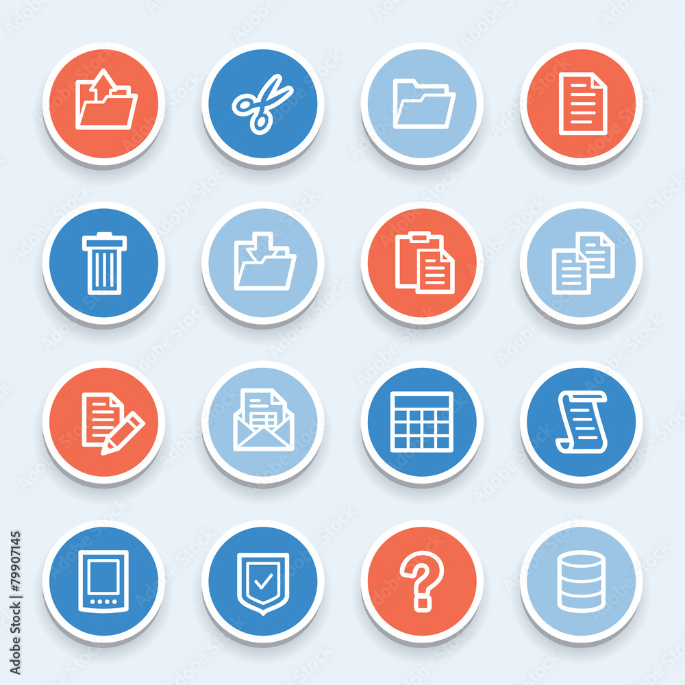 Document web icons set Document web icons set