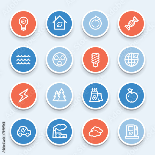 Green ecology web icons set