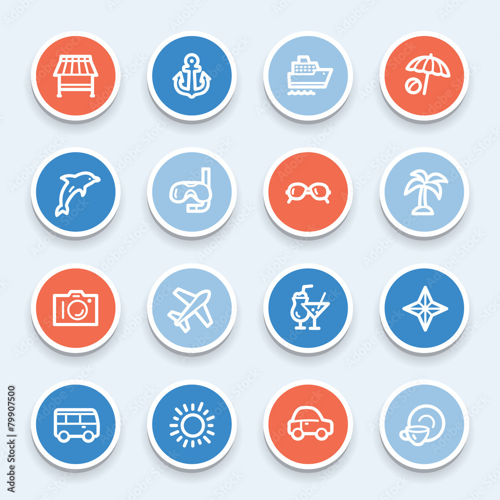 Vacation web icons set Vacation web icons set