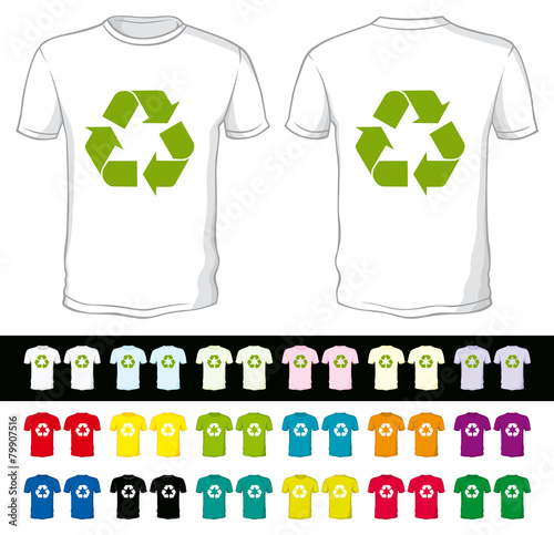 blank shorts of a different color with recycling symbol