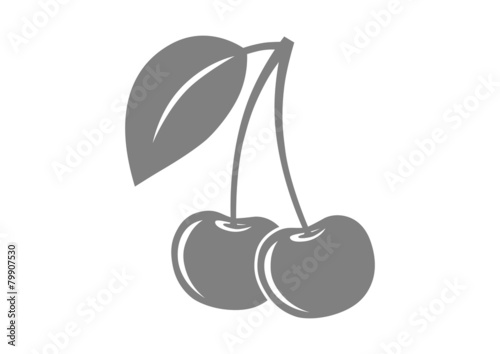 Gray cherry icon on white background
