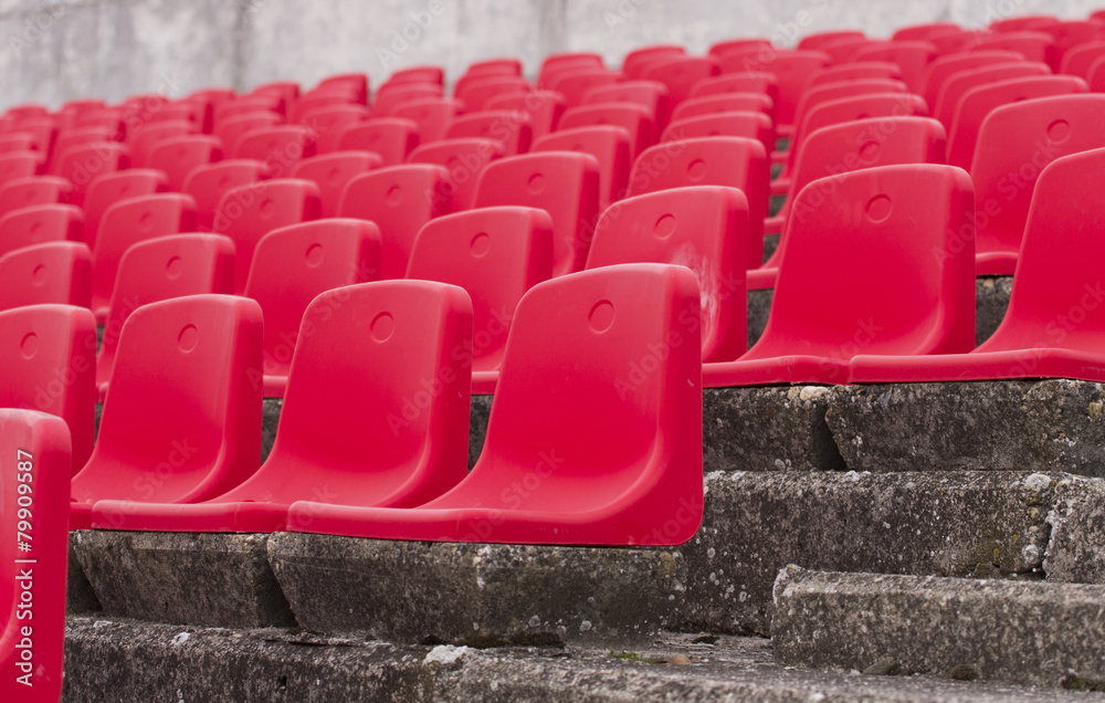 Fototapeta premium Red seats on stadium