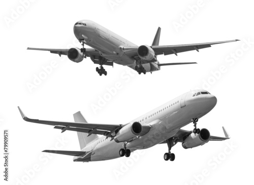 Commercial plane isolated on white background with clipping path