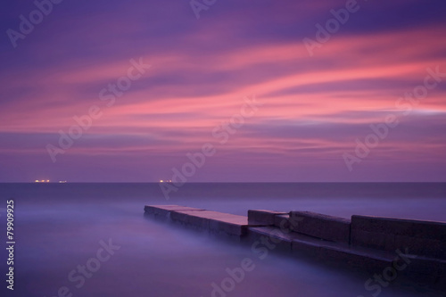 Sunrise photo of a pier
