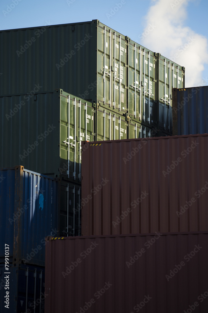 Fototapeta premium Industrial port with containers