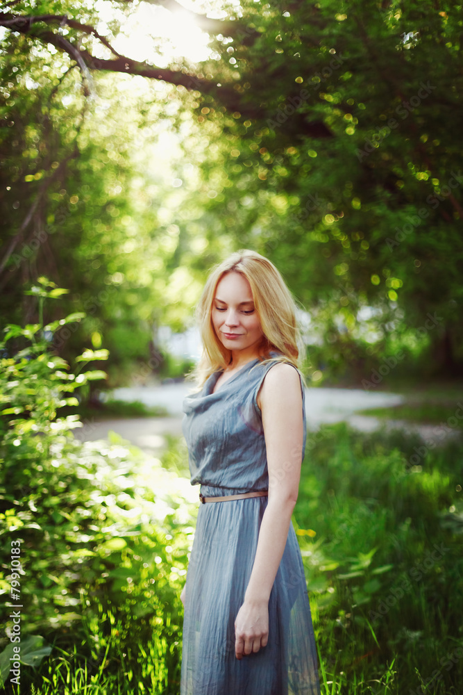 Young beautiful blonde woman portrait