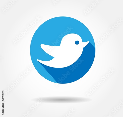 twitter bird flat icon photo