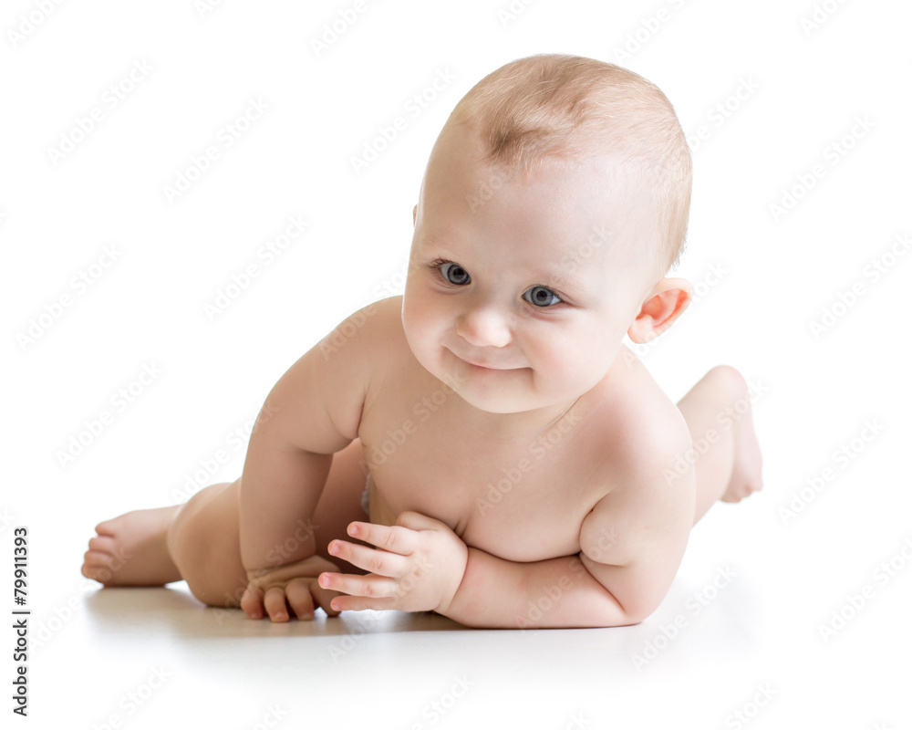 lying smiling baby boy isolated on white background lying smiling baby boy isolated on white background