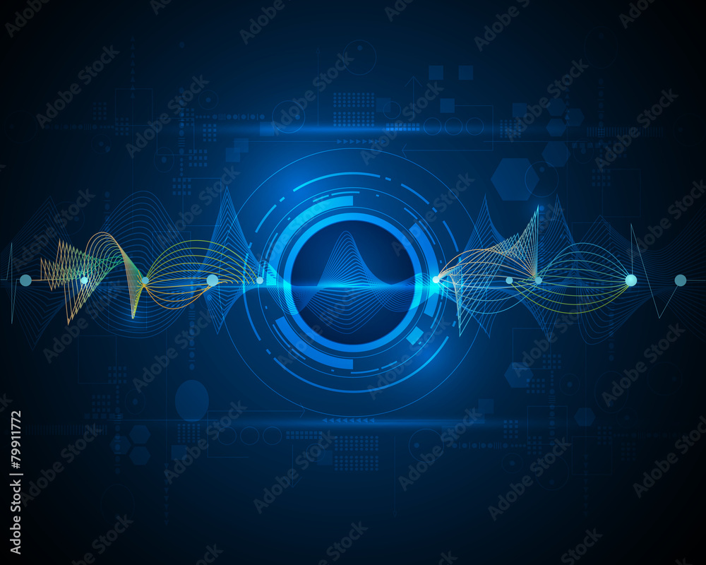 Abstract futuristic wave-digital  technology concept