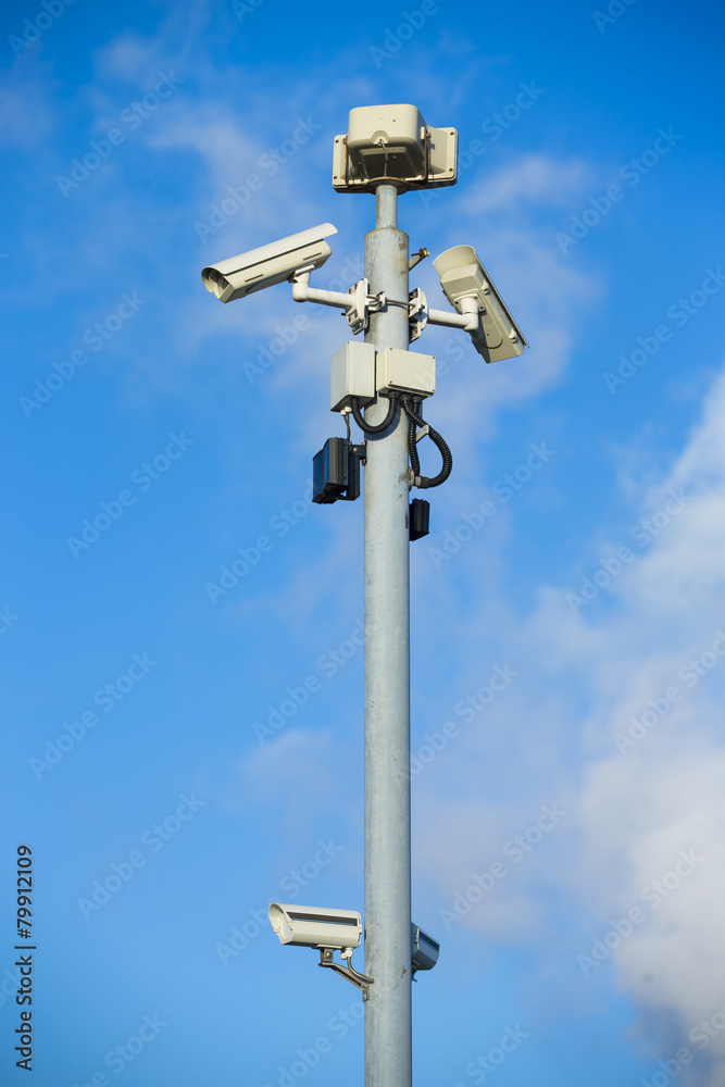 CCTV security camera in a port