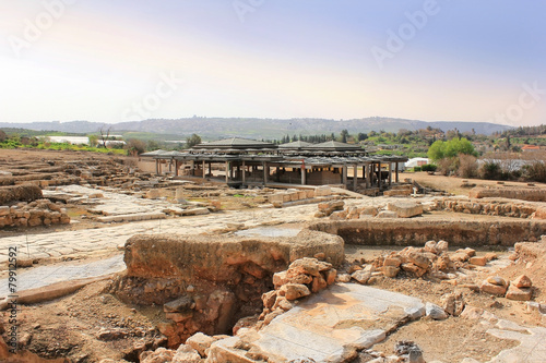 archaeological excavations, national park Zippori, Israel photo