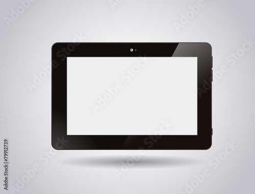 Glossy tablet Isolated on White Background. Vector Illustration.