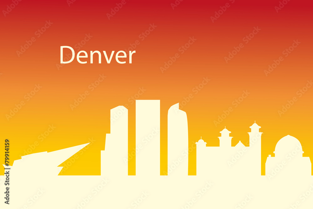 Denver city skyline silhouette background. Vector illustration