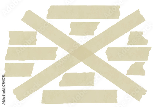 Set of cross adhesive tape. Vector illustration