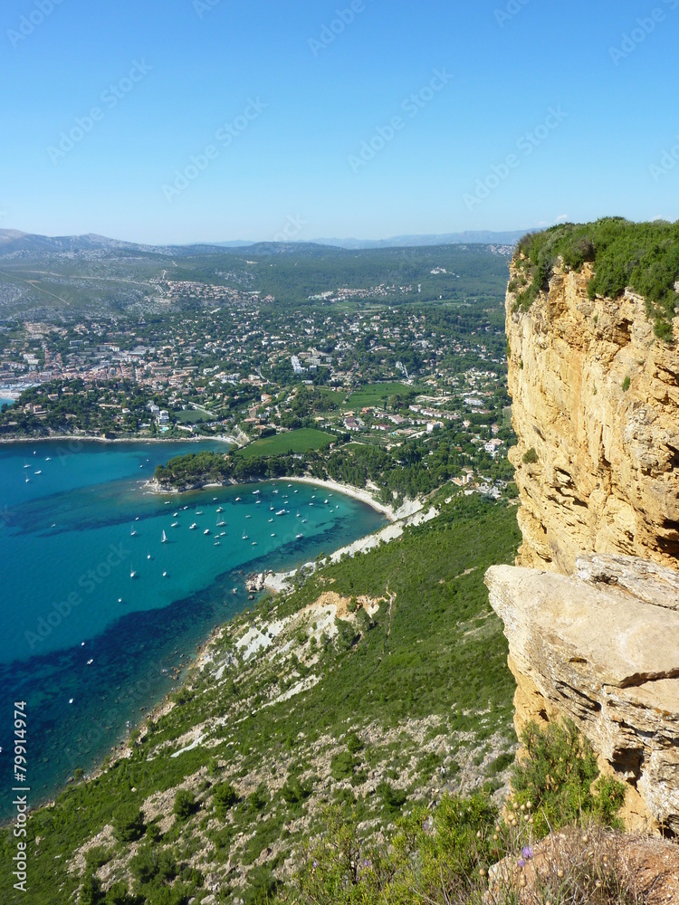 View of Cassis city in France from Cap Canaille