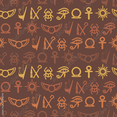 Seamless background with Egyptian symbols for your design