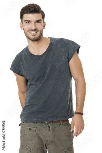 Handsome bearded young man with a lovely smile