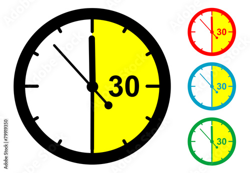 Pictograma 30 minutos en varios colores