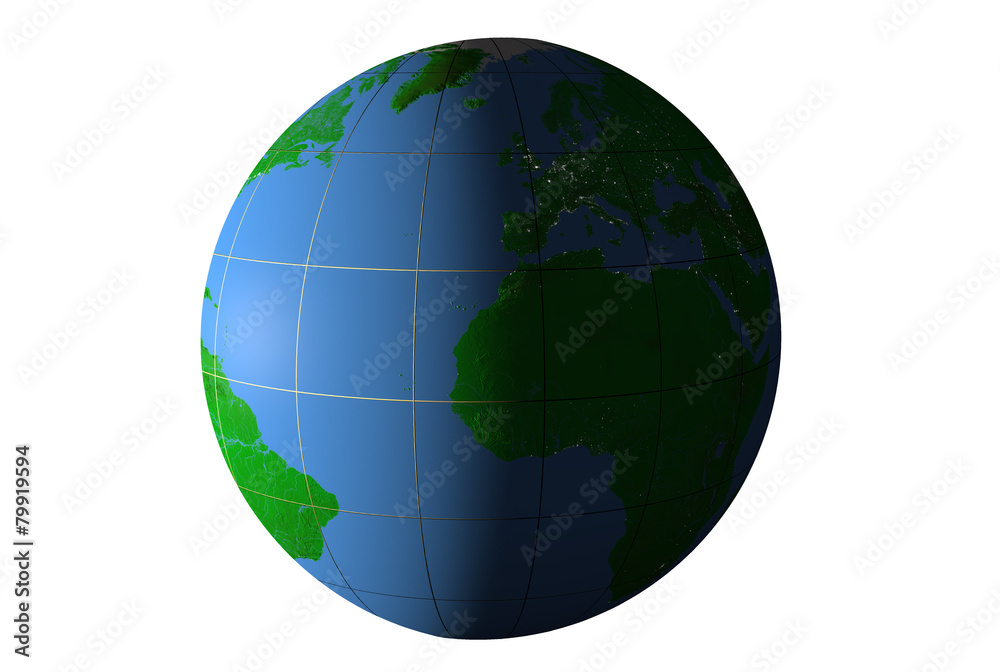Day and night on Earth, side of Europe Day and night on Earth, side of Europe