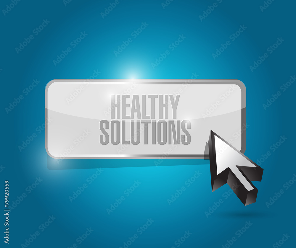 healthy solutions button illustration design