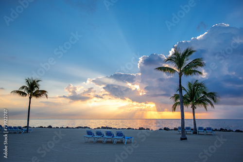 Awesome sunset on Key Largo  Florida  USA