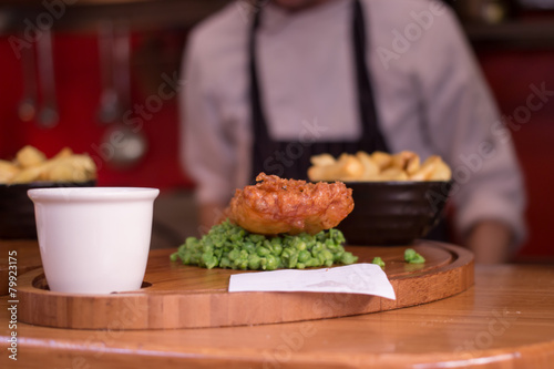 fried fish ready for service