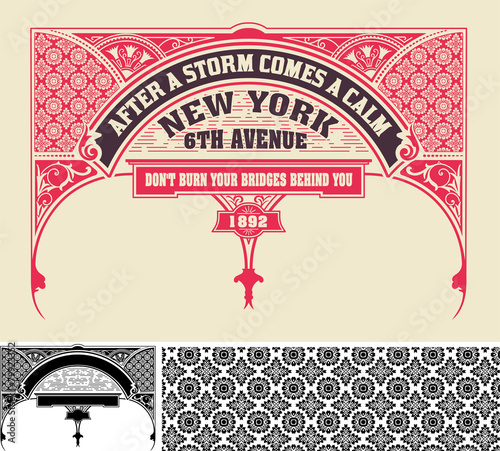 Card, retro style. Design elements. vector