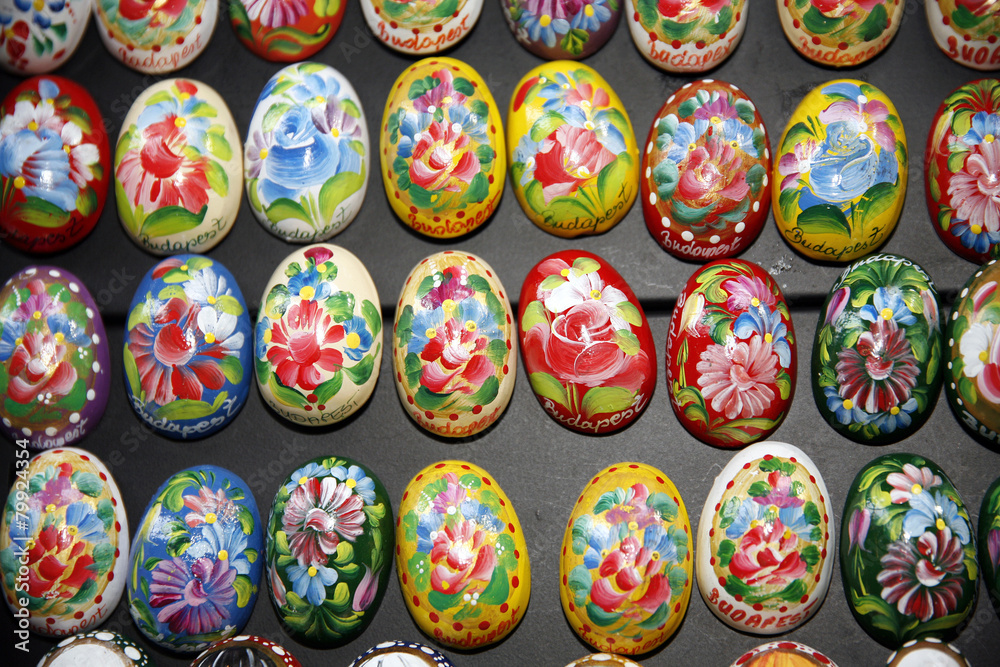 Hand Painted Easter Eggs Decoration of Various Colors As a Buda